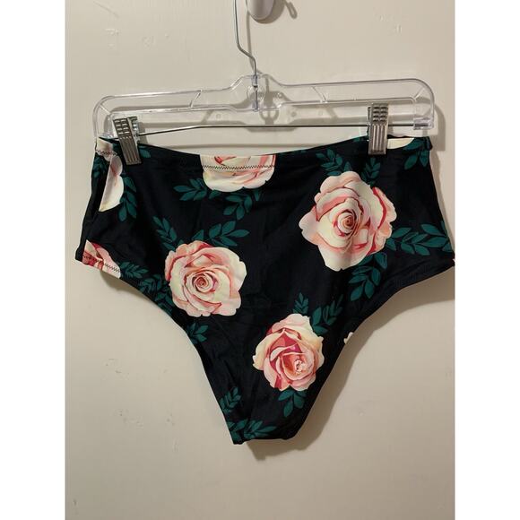 CUPSHE Teal Roses Women’s Size 0X Two Piece‎ Swimsuit NWT Beach Summer - Picture 9 of 13